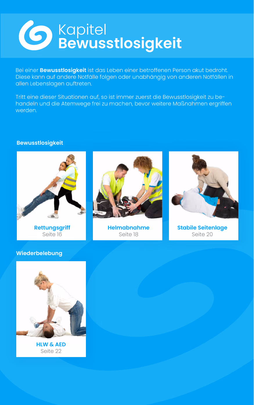 Kapitelübersicht Bewusstlosigkeit