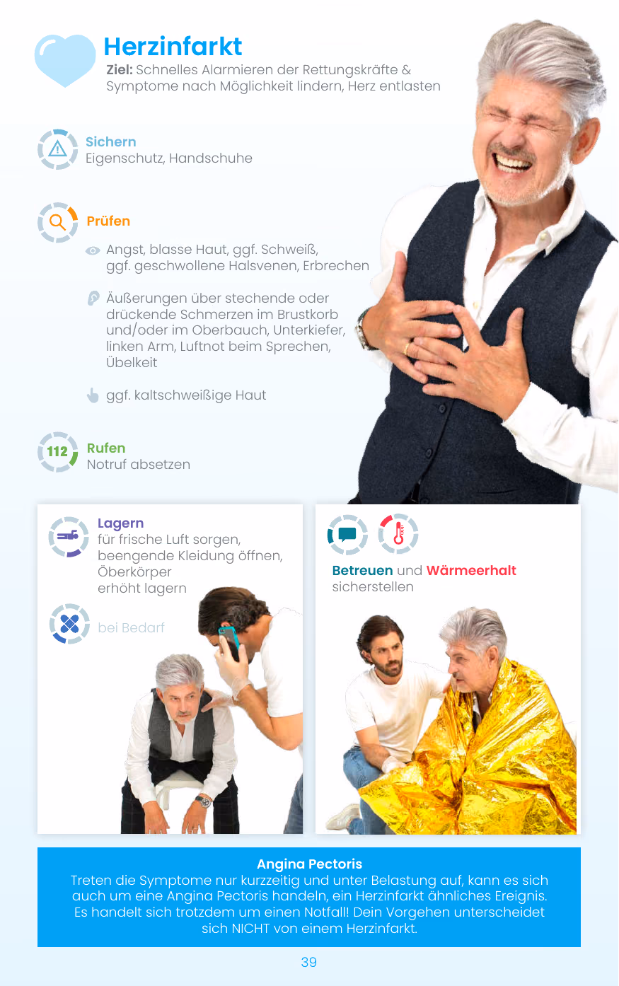 Anzeichen und Versorgung beim Herzinfarkt